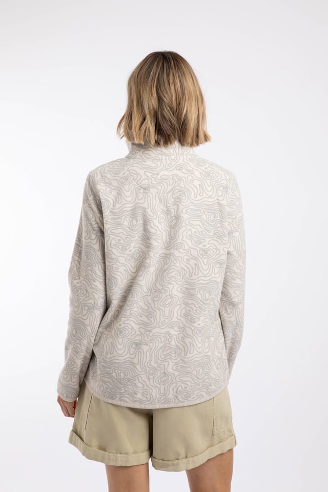 Weird Fish Weird Fish Women's Bridget Full Zip Printed Microfleece in Light Grey - 3