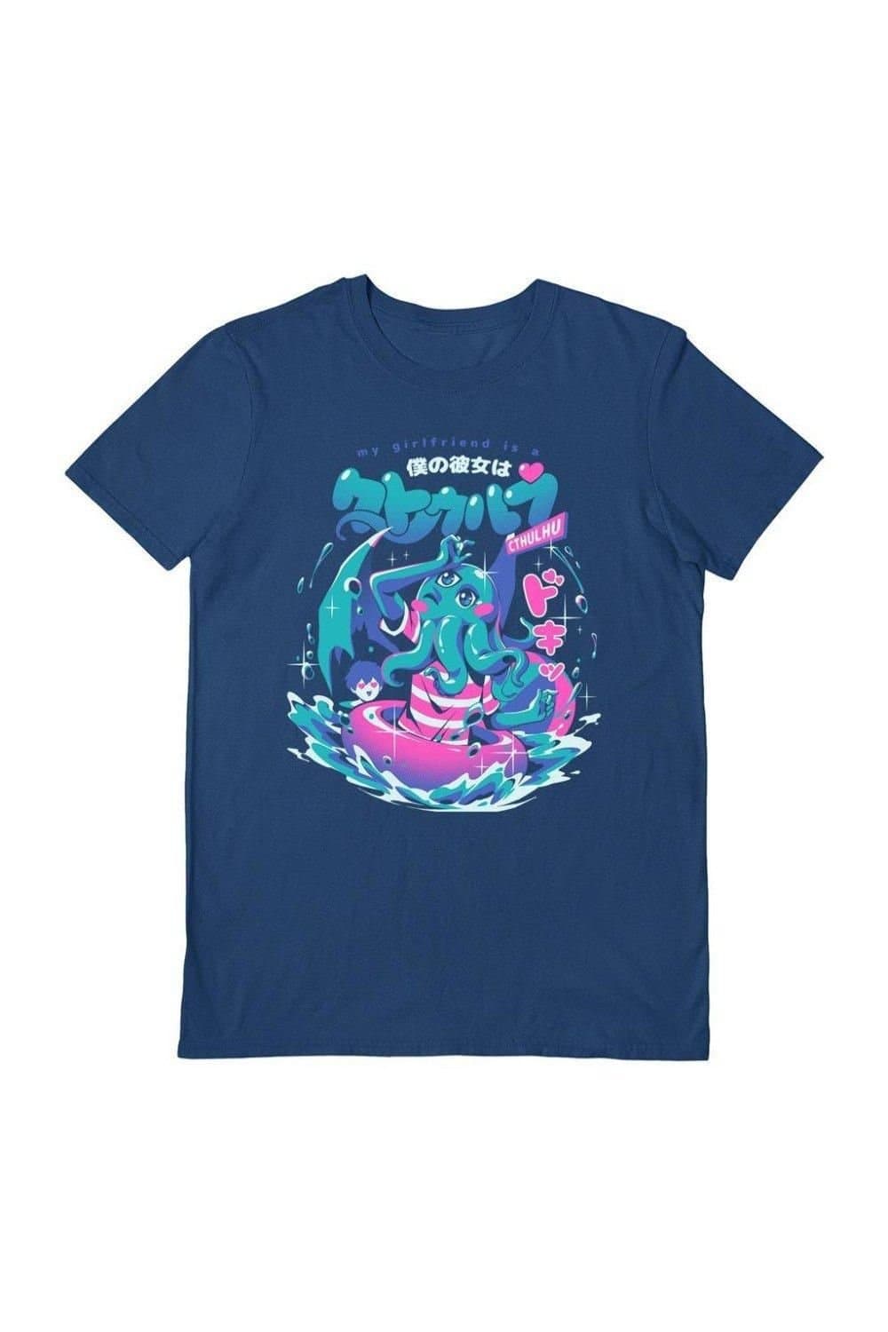 Ilustrata Ilustrata Men's Cthulhu Girlfriend T-Shirt in Blue