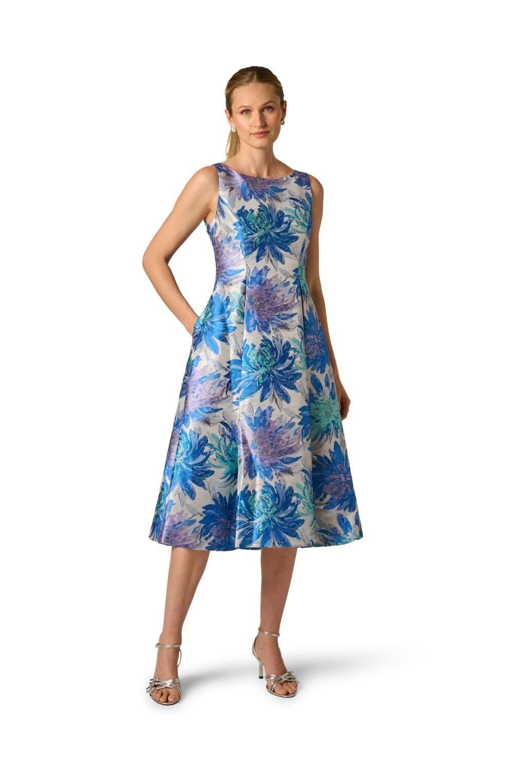 Adrianna Papell Adrianna Papell Women's Jacquard Tea Length Dress