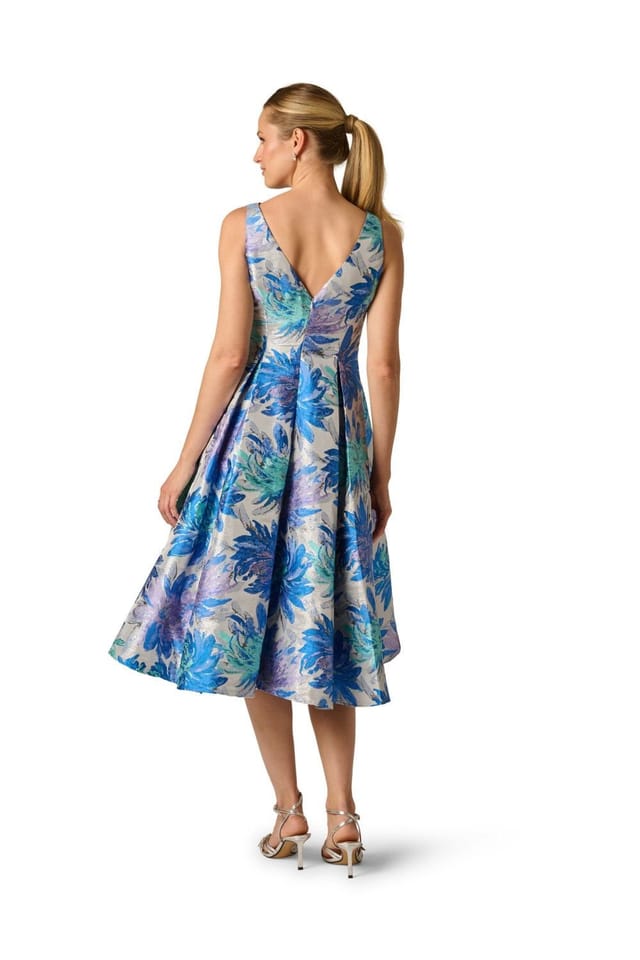 Adrianna Papell Adrianna Papell Women's Jacquard Tea Length Dress - 3