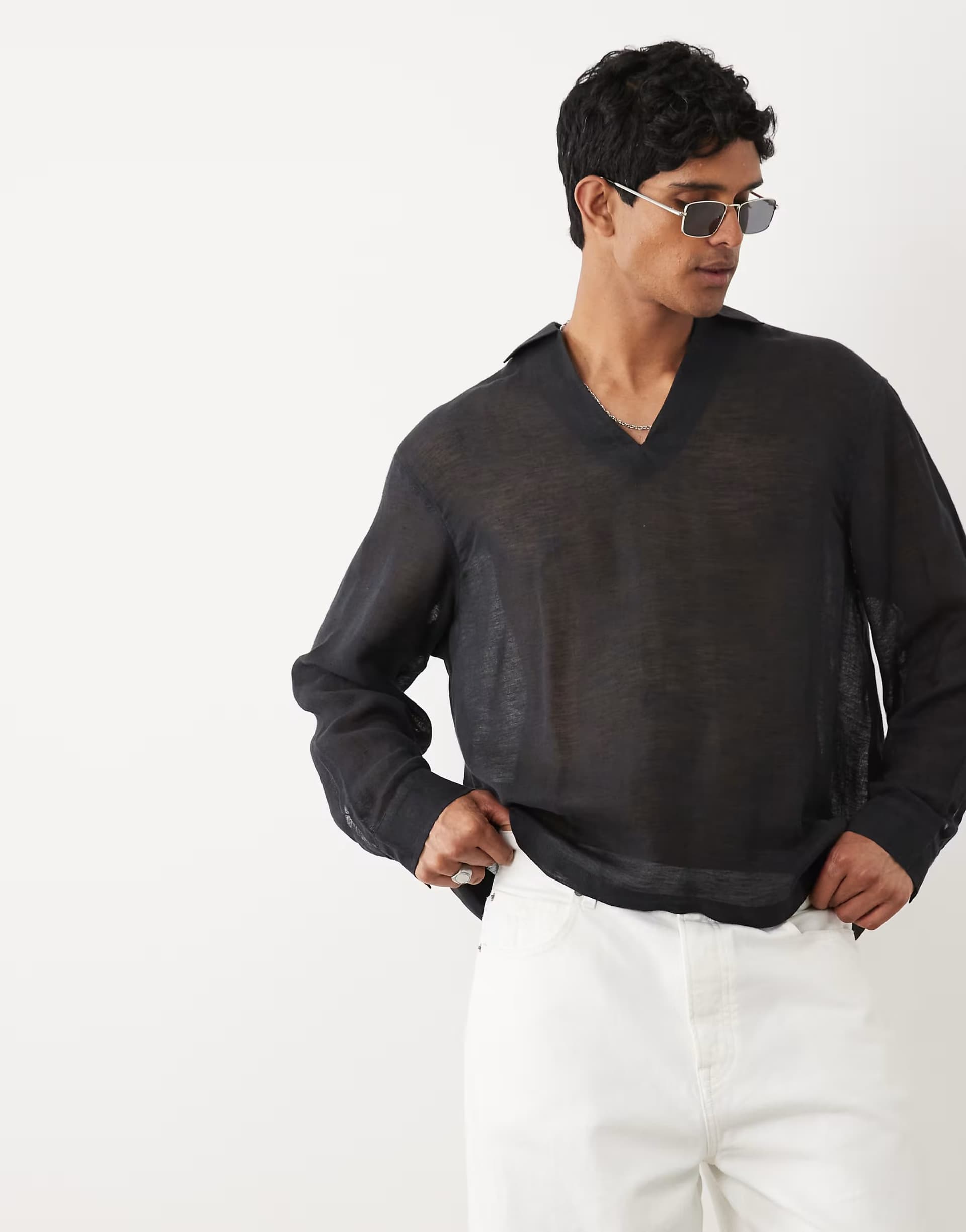 ASOS ASOS DESIGN oversized overhead shirt in black