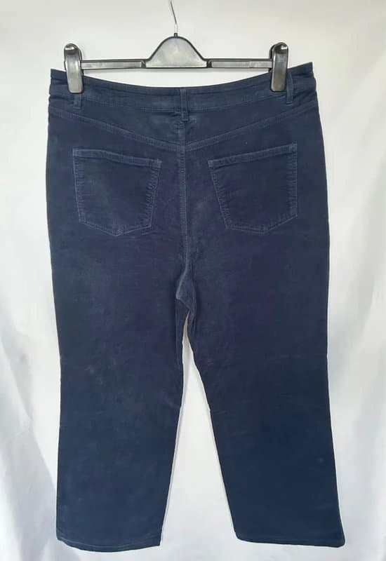 Boden Boden Ladies Navy High Rise Cord Column Jeans size  16R - Straight wide Leg