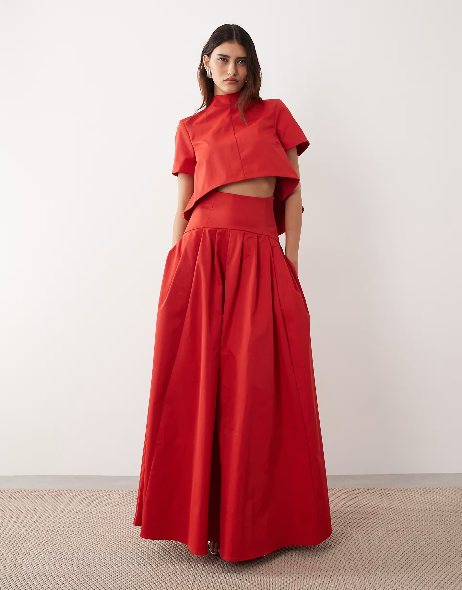 ASOS ARRANGE pleated maxi skirt co-ord