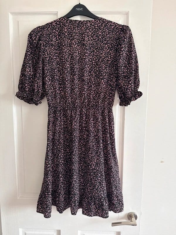 New Look Pink Black Floral Mini Dress