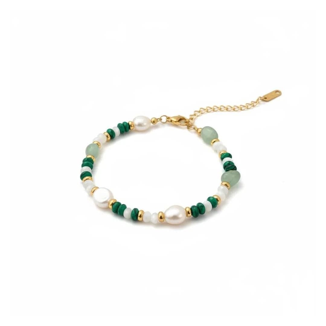 Angel Barocco Angel Barocco Women's Green Beaded Baroque Pearl Bracelet
