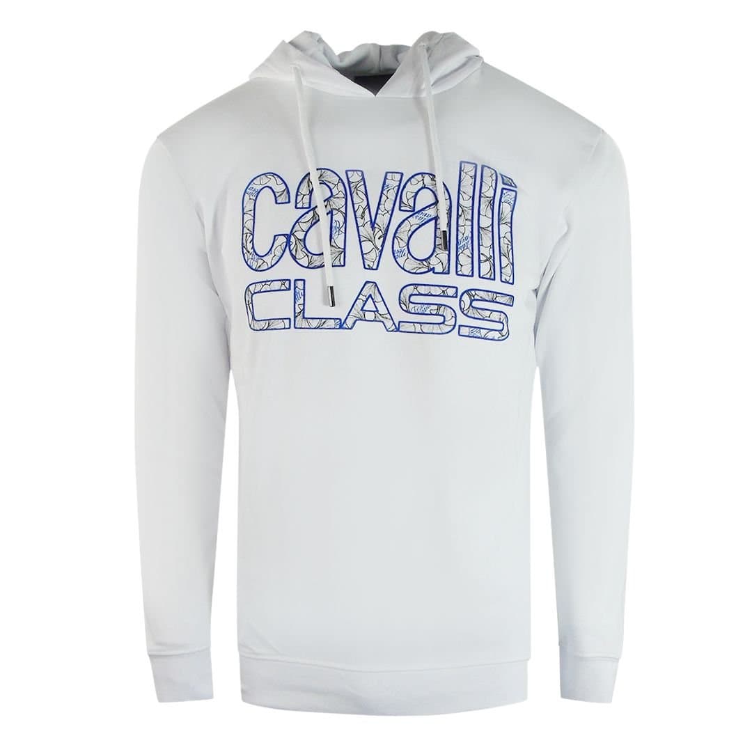 Cavalli Class Cavalli Class Men's Floral Logo White Hoodie