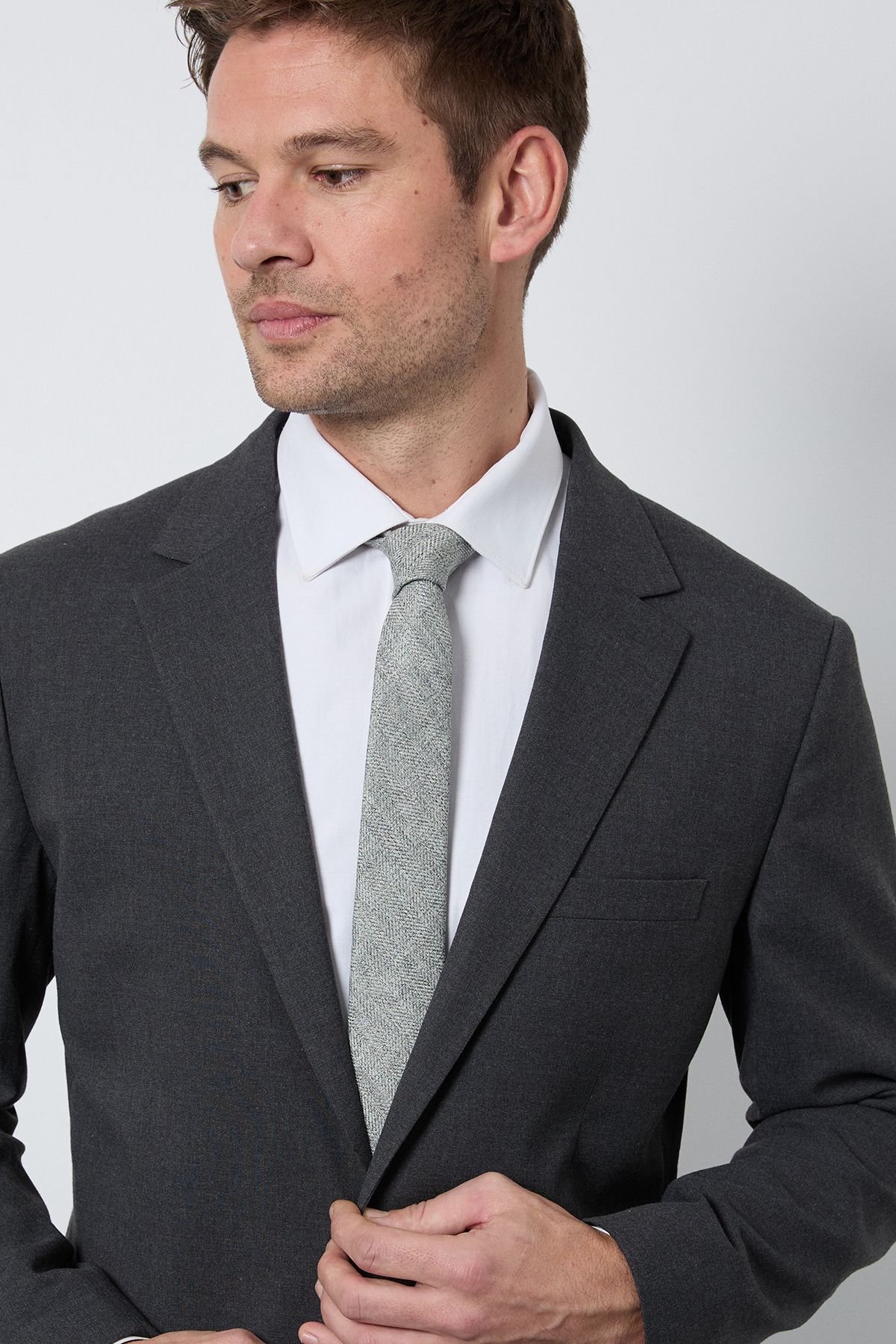 Burton Burton Men's Charcoal Regular Fit Suit Jacket - 3