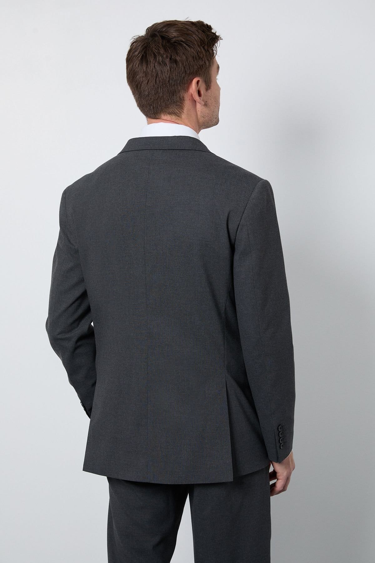 Burton Burton Men's Charcoal Regular Fit Suit Jacket - 4