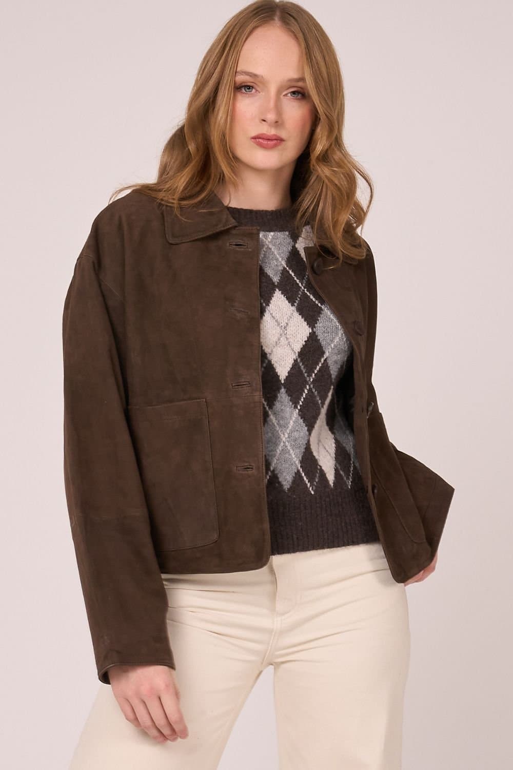 Barneys Originals Barneys Originals Women's Brown Goat Suede Jacket