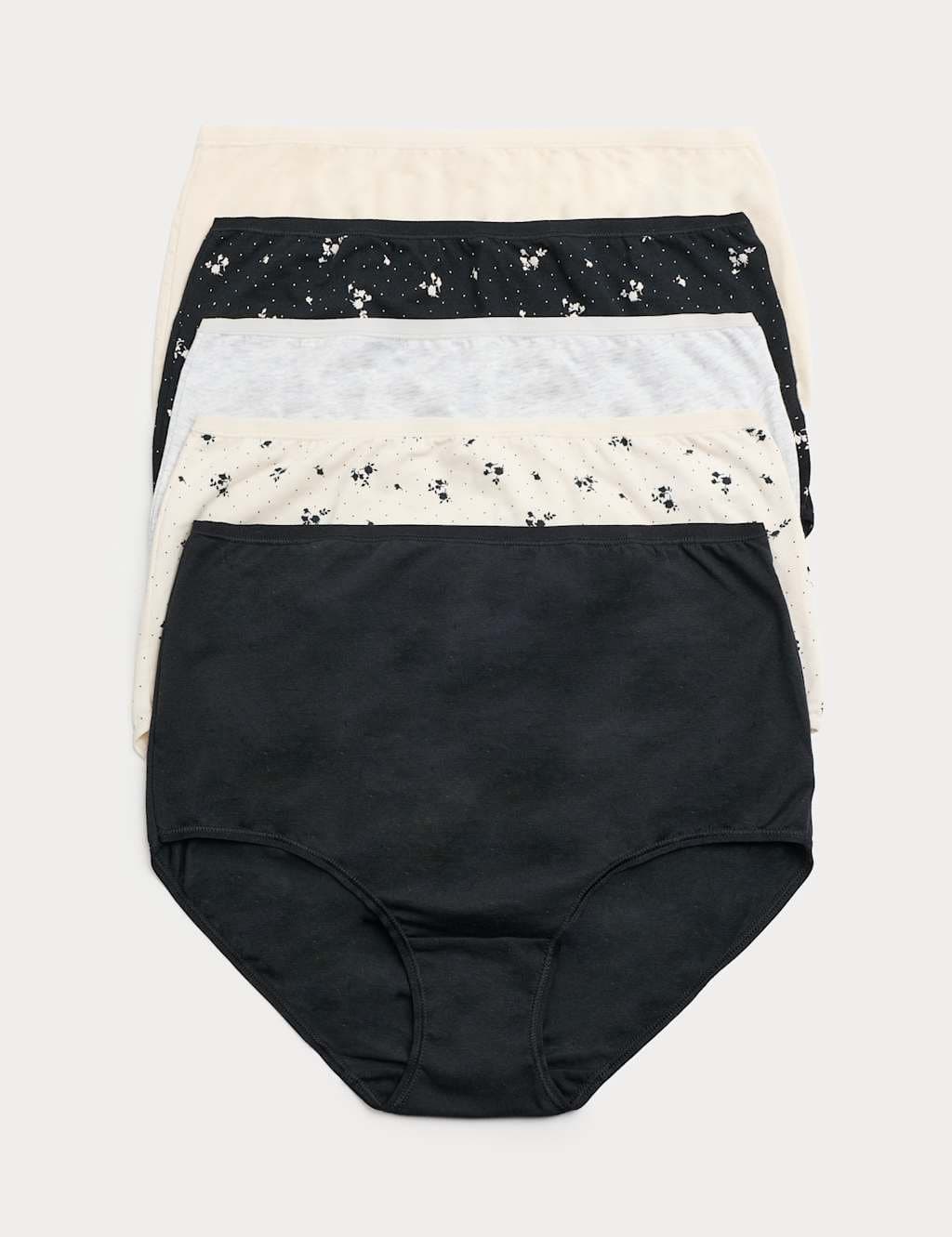 Marks & Spencer M&S 5pk Cotton Modal Rich Full Briefs Black Mix