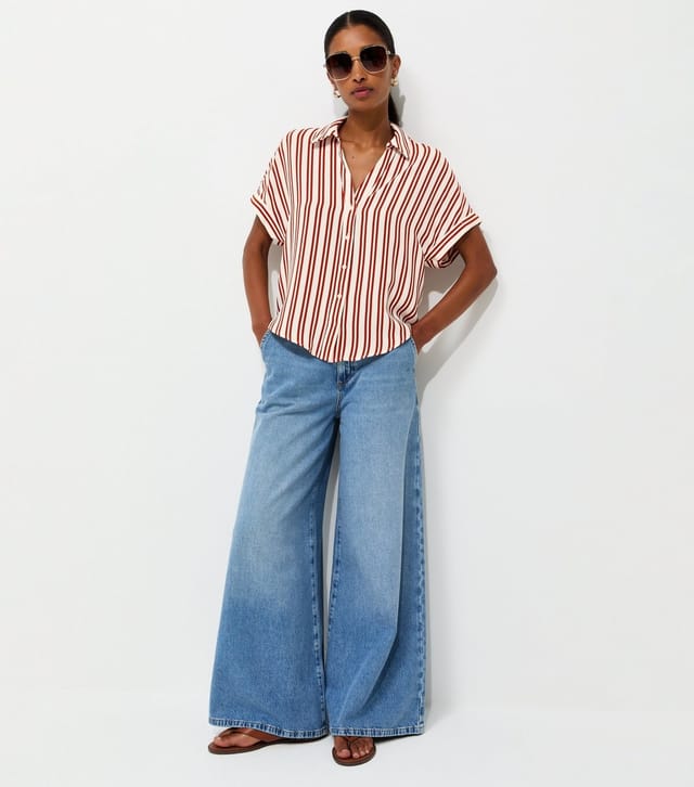 New Look Women's Brown Woven Striped Shirt New Look - 2