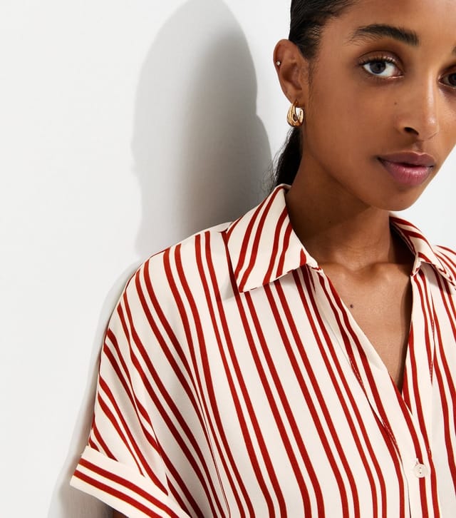 New Look Women's Brown Woven Striped Shirt New Look - 3