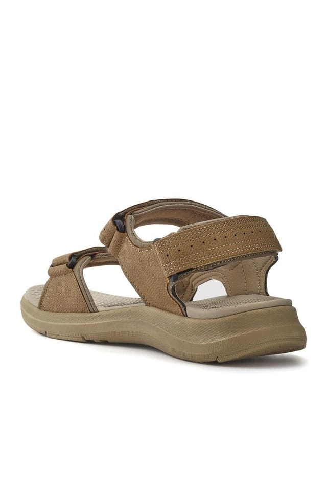 Pavers Pavers Men's Adjustable Touch-Fasten Sandals in Beige - 3