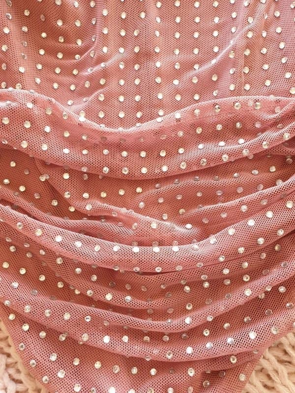 Bershka Bershka Dusky Pink Corset Top Rhinestone Small