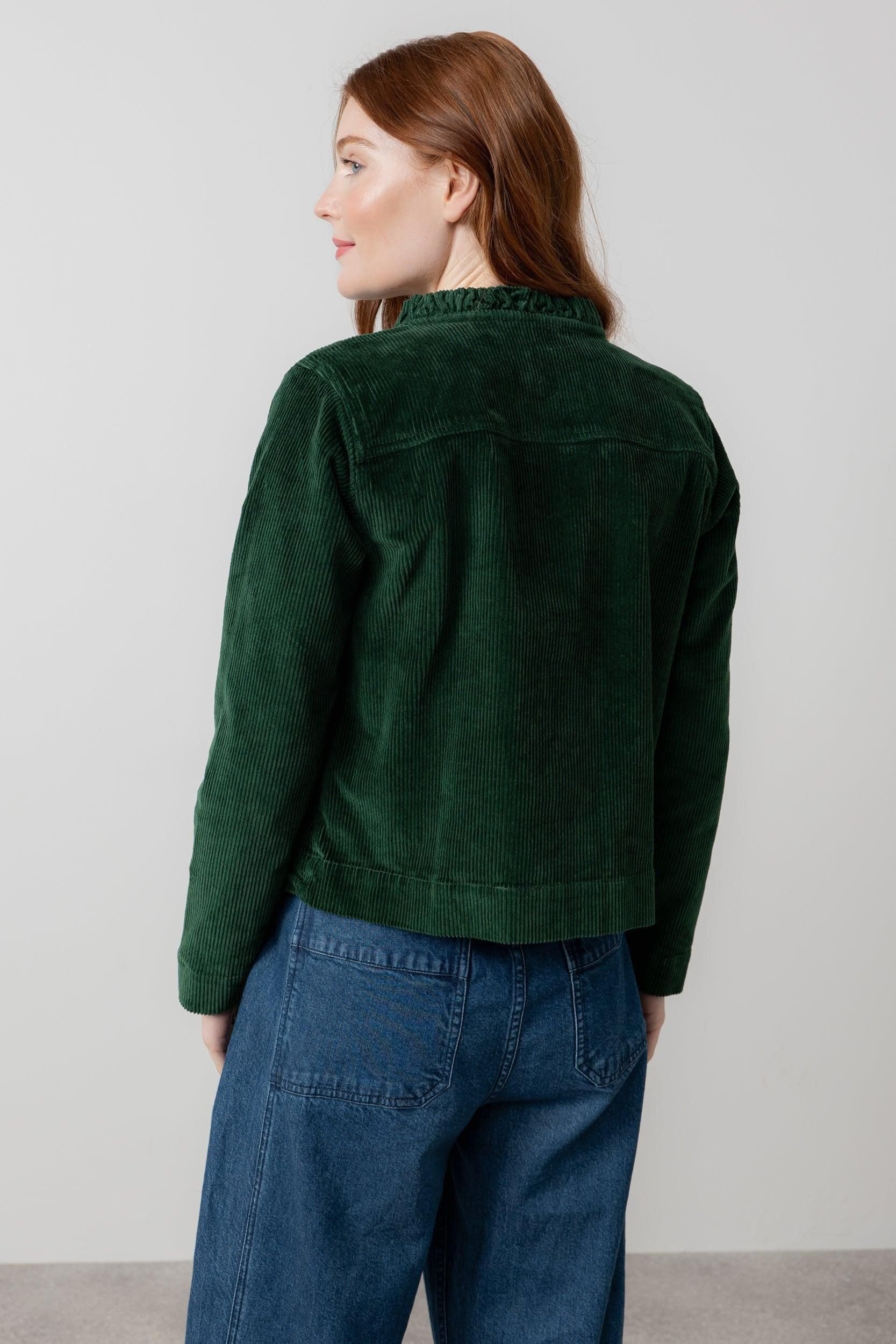 Lily & Me Lily & Me Women's Rene Stretch Jumbo Cord Jacket in Dark Green - 4