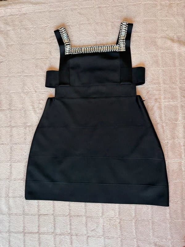 Karen Millen Karen Millen Bandage Dress Petite Embellished Crystal Neckline