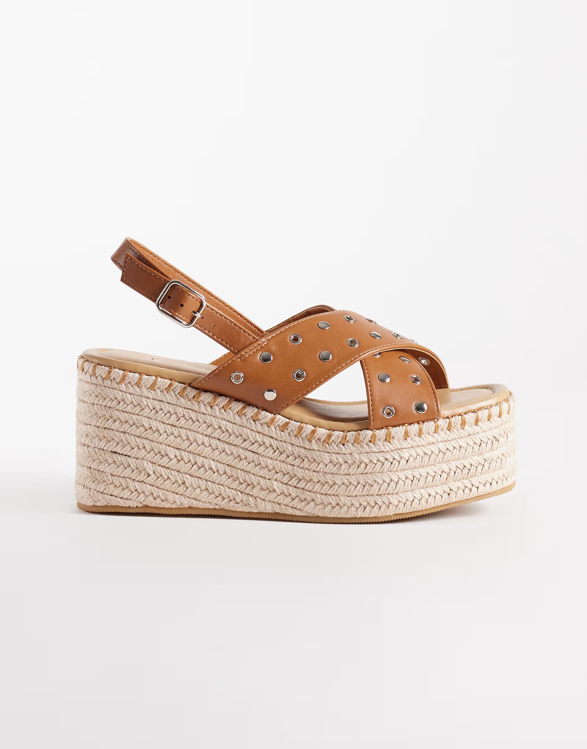 ASOS ASOS Brown Studded Espadrille Wedge Sandals