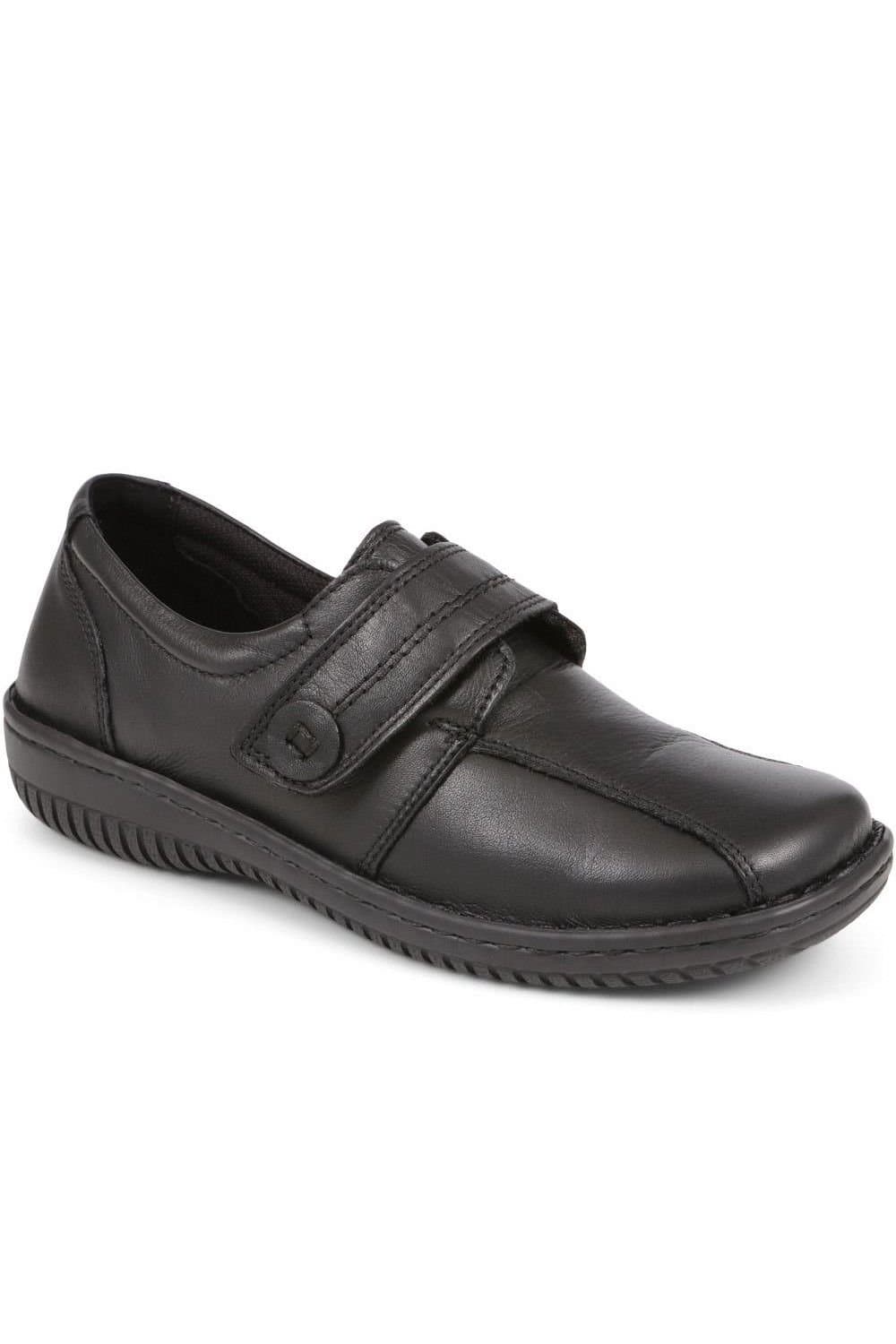 Pavers Pavers Women's Leather Touch-Fastening Shoes in Black