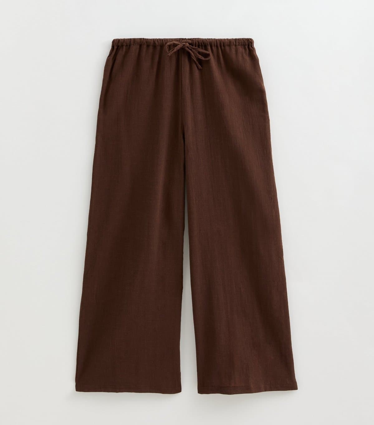 New Look New Look Dark Brown Cotton Wide Leg Trousers for Petite