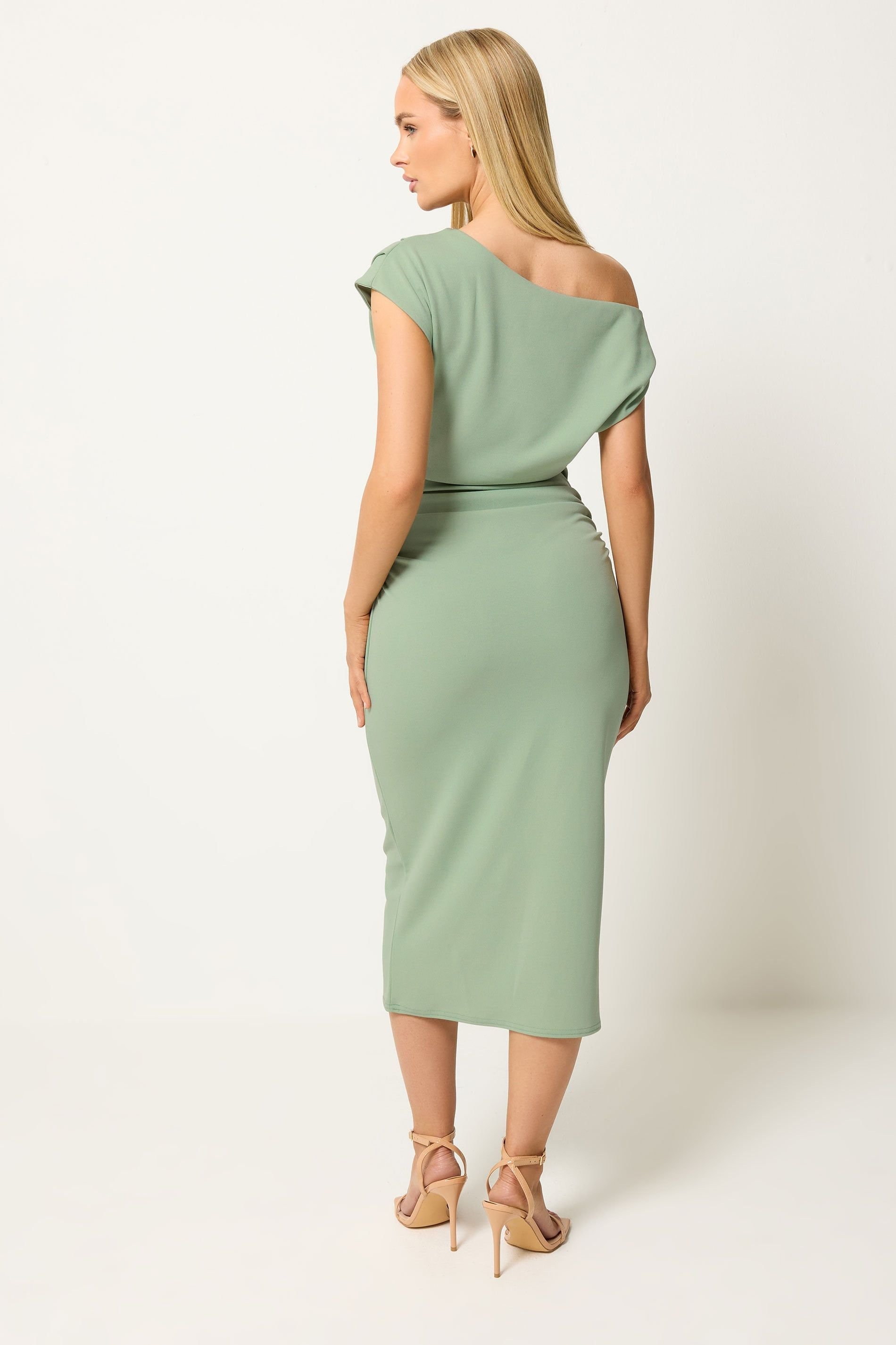 Star By Julien Macdonald Star by Julien Macdonald Women's Draped Midi Dress in Light Green - 3