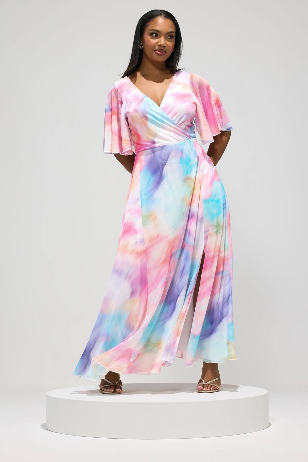 Yours Yours Women's Blurred Abstract Wrap Dress - 2