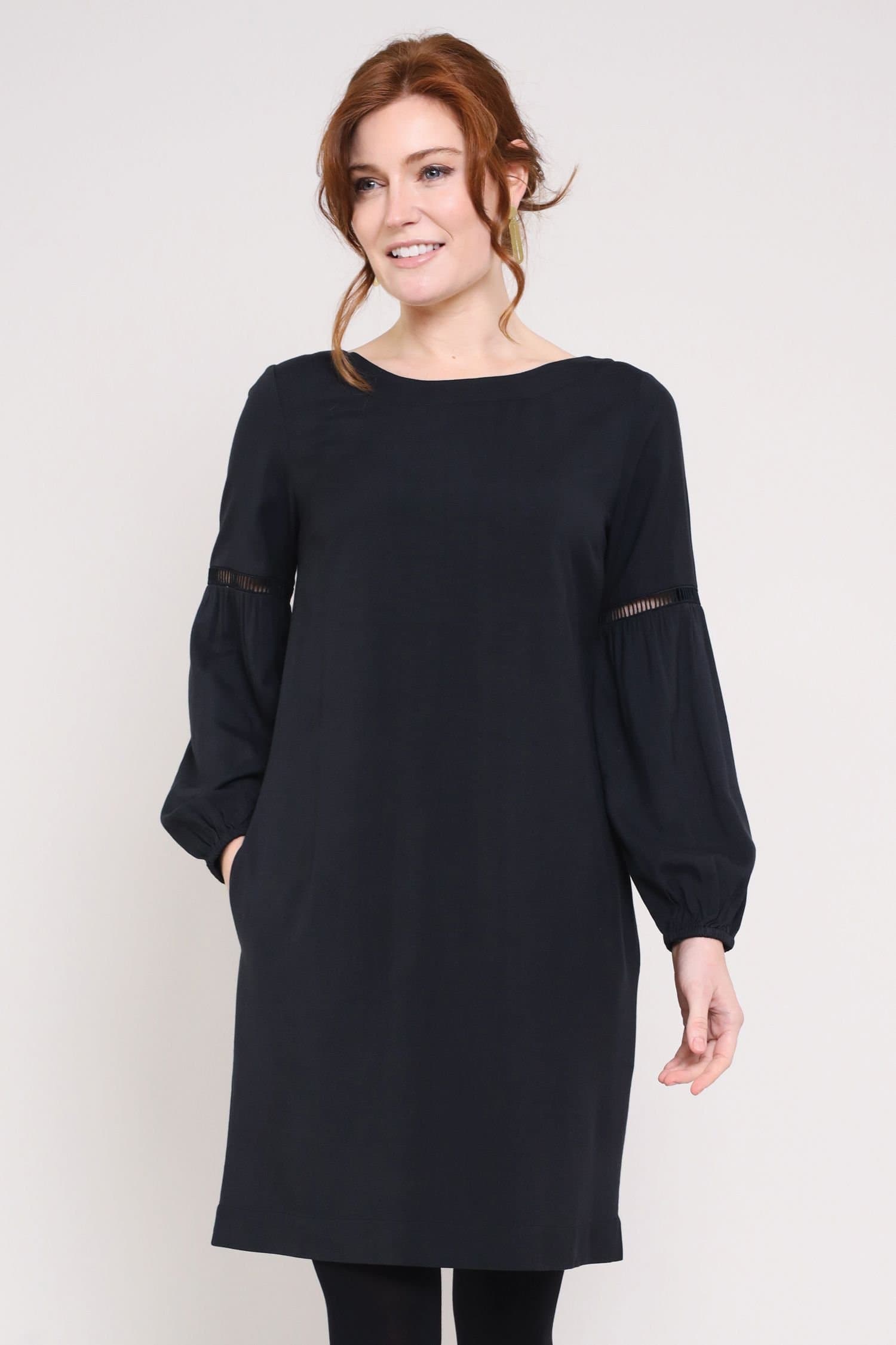Nomads Clothing Nomads Clothing Women's Gathered Sleeve Tunic Dress in Dark Grey