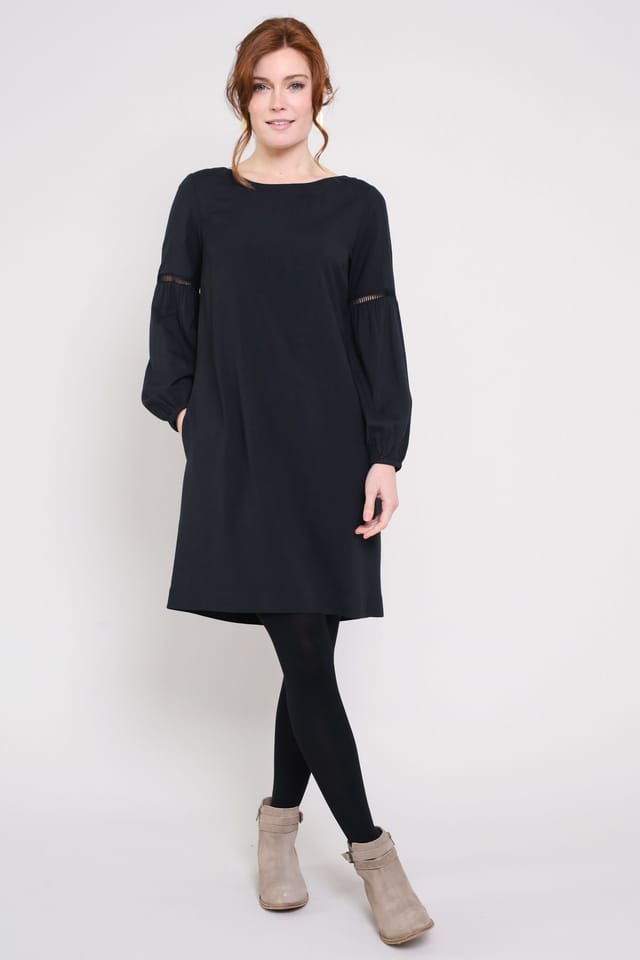 Nomads Clothing Nomads Clothing Women's Gathered Sleeve Tunic Dress in Dark Grey - 3