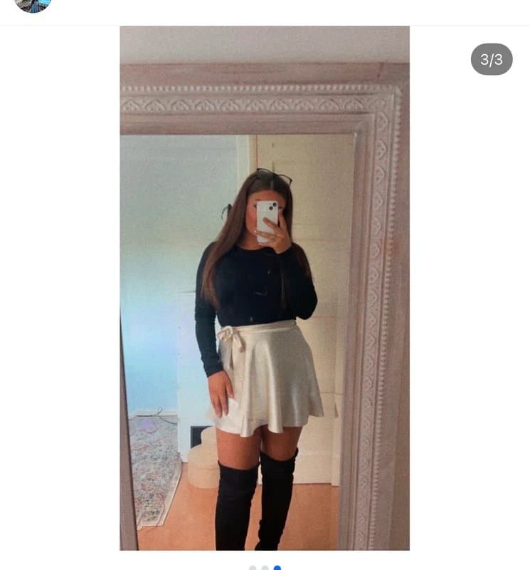 Bershka Champagne satin skirt