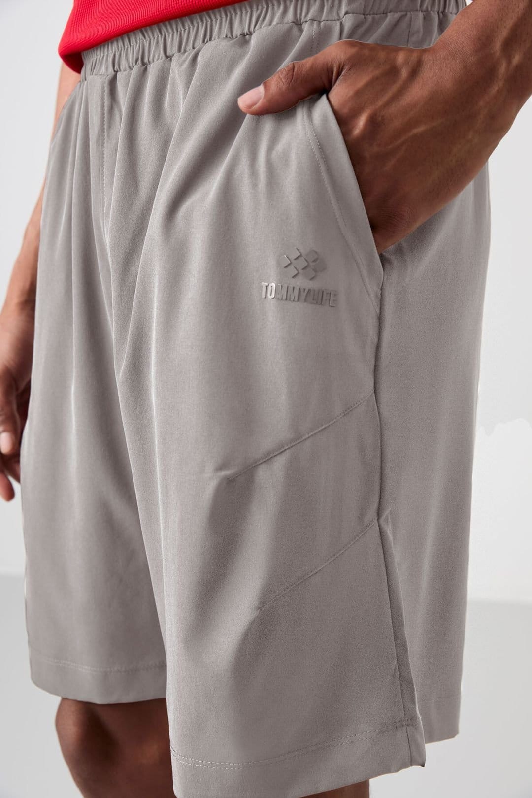 Tommy Life Tommy Life Men's Short Woven Pull-on Shorts in Grey - 4