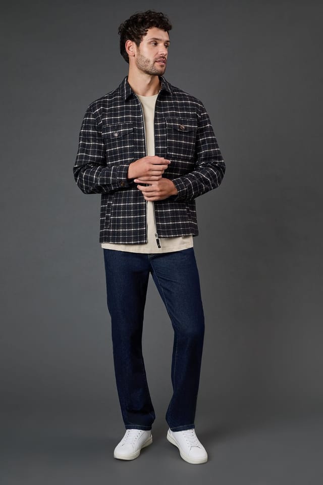 Burton Burton Men's Navy Check Wool Look Jacket - 2