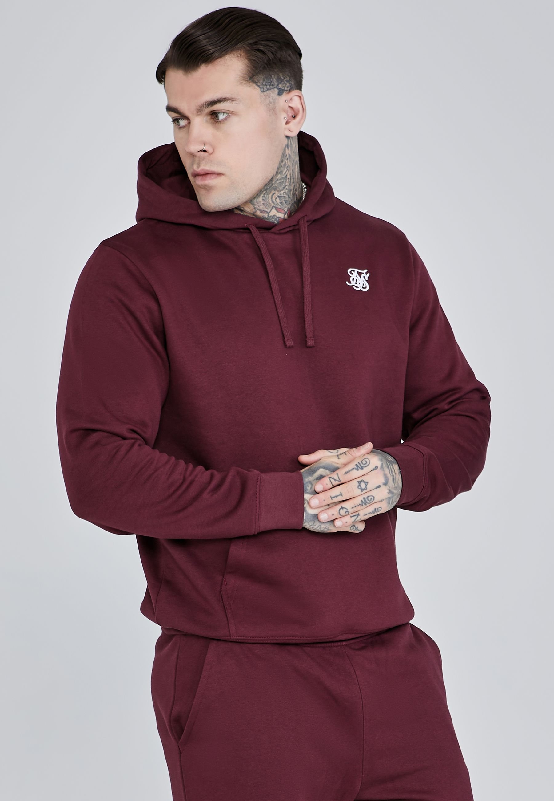 SikSilk SikSilk Men's Burgundy Essentials Hoodie - 2