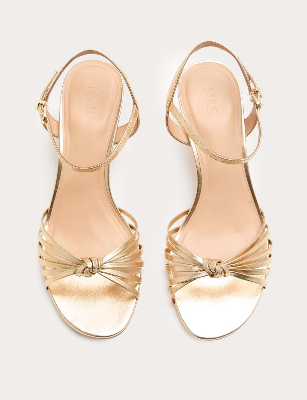 Marks & Spencer M&S Gold Metallic Strappy Stiletto Sandals