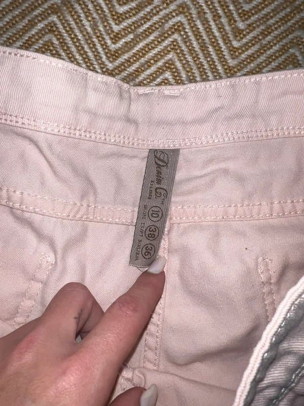 Denim Denim pink hot pant shorts