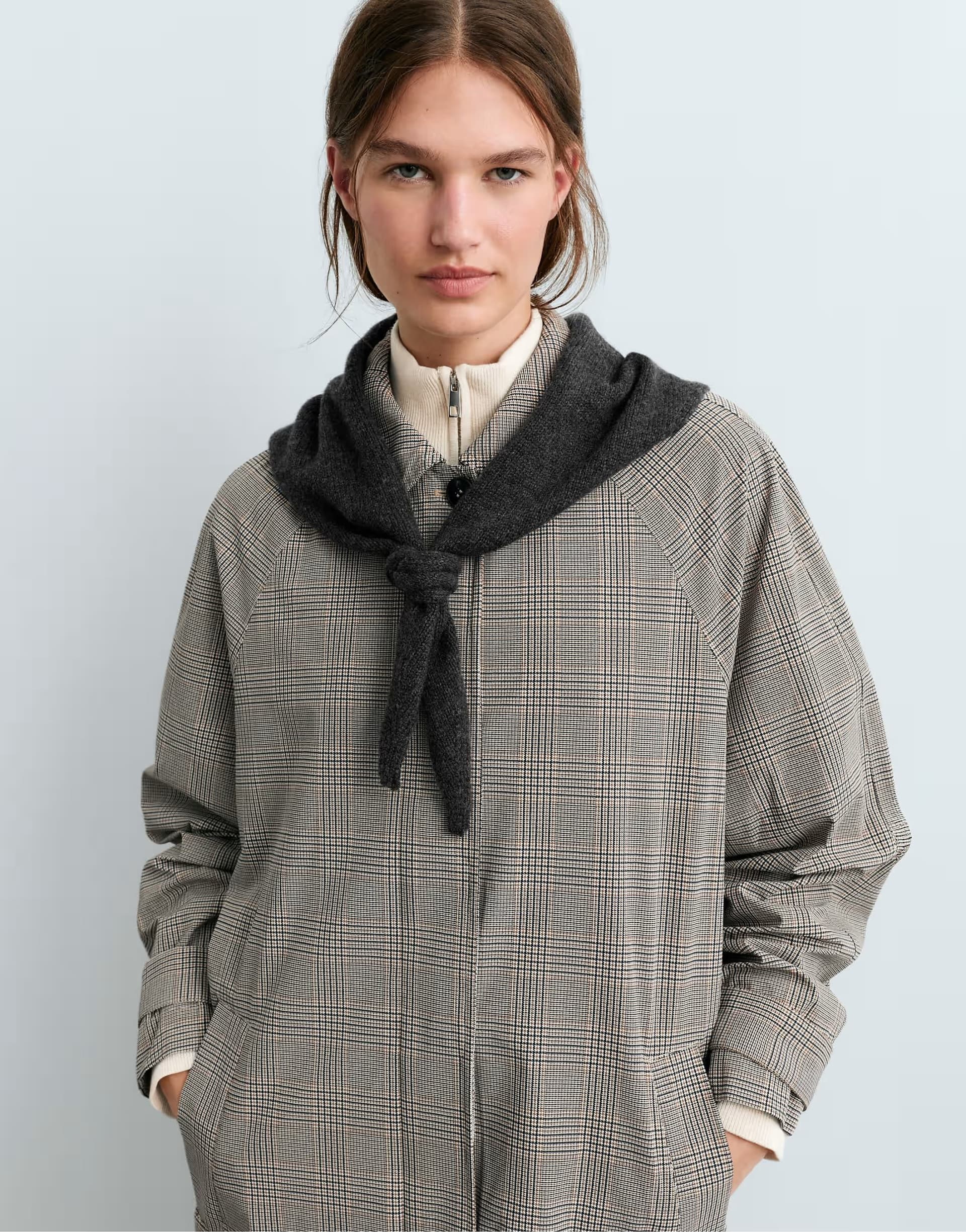 ASOS OYSHO 90% wool 10%  knit bandana in anthracite grey
