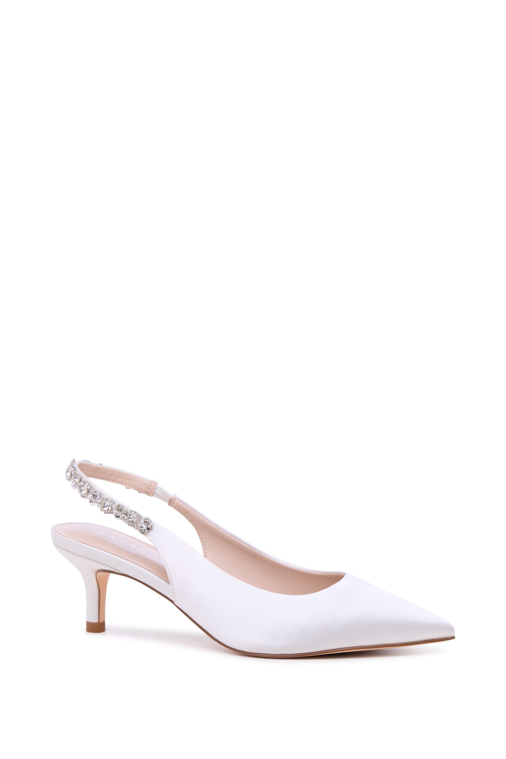 Paradox London Paradox London Women's Angelique' Sling Back Kitten Heel Wedding Shoes in Ivory - 2