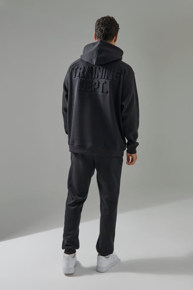 Training Dept. Training Dept. Men's Training Dept Embossed Oversized Hoodie in Black - 2