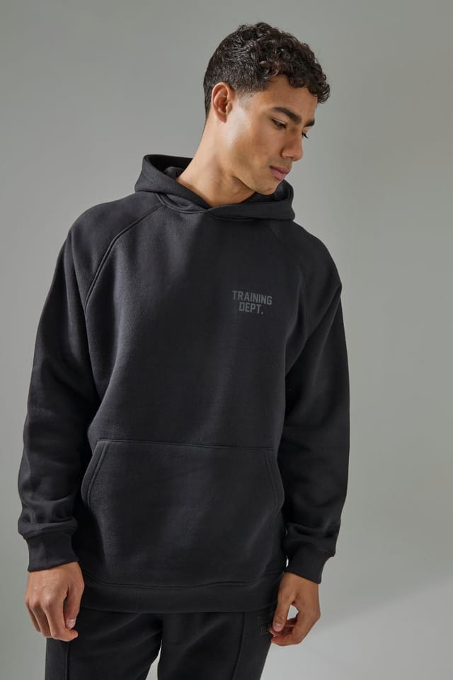 Training Dept. Training Dept. Men's Training Dept Embossed Oversized Hoodie in Black - 3