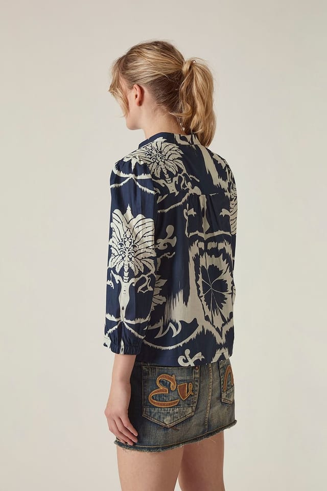 James Lakeland James Lakeland Women's Navy Ornamental Print Shirt - 2