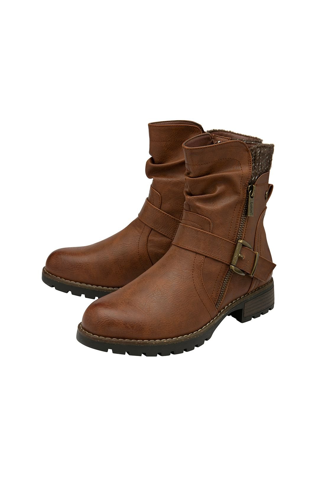 Lotus Lotus Women's Tan 'Jemma' Zip-Up Ankle Boots - 2