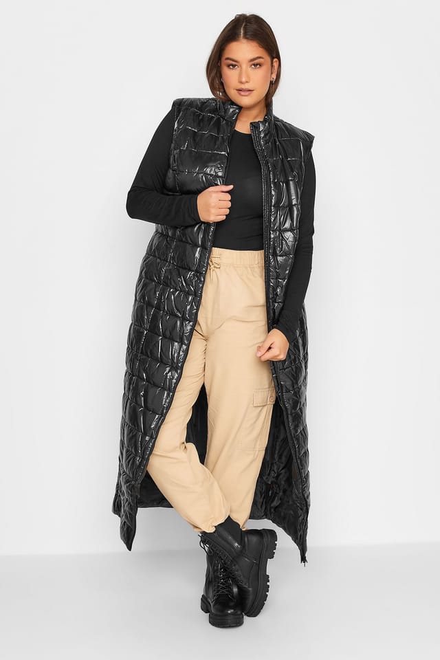 Long Tall Sally Long Tall Sally Women's Tall Maxi Gilet in Black - 3