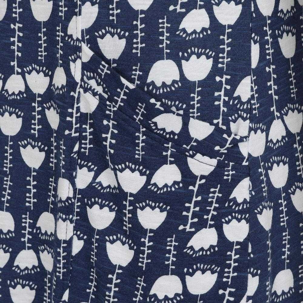 Lazy Jacks Lazy Jacks Women's Seedling V Neck Short-Sleeved Dress in Blue - 3