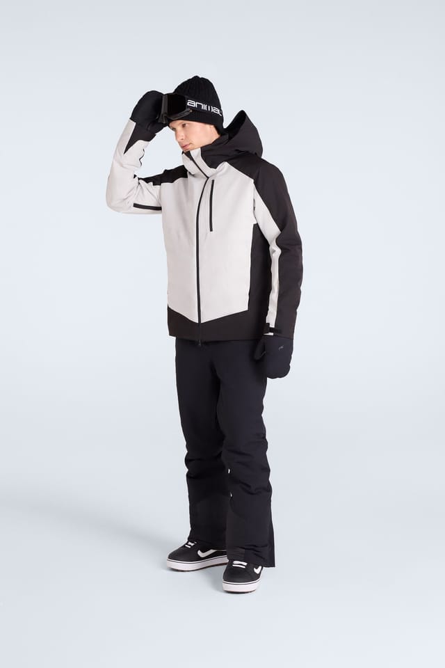 Animal Animal Men's 'Energy' Warm Waterproof Insulated Hooded Winter Baffled Ski Jacket in Black - 2
