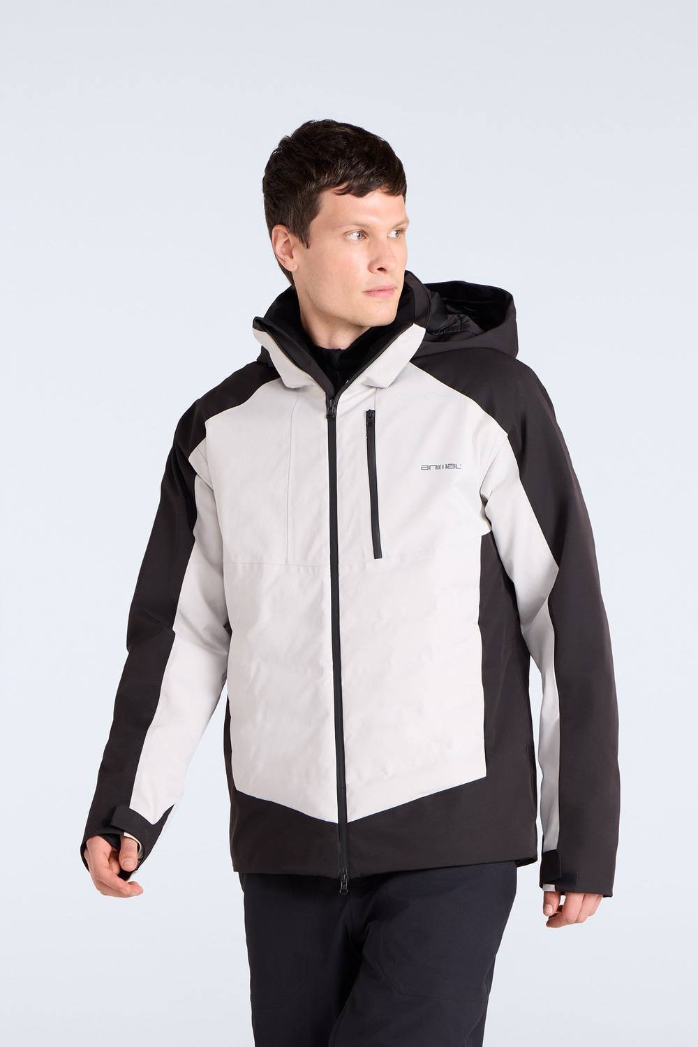 Animal Animal Men's 'Energy' Warm Waterproof Insulated Hooded Winter Baffled Ski Jacket in Black - 4