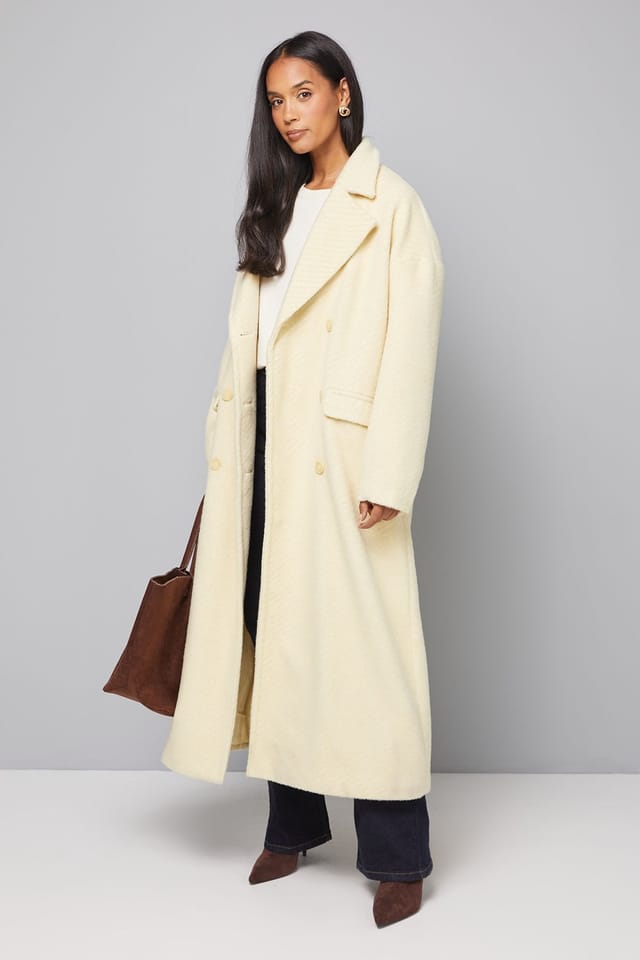 Wallis Wallis Women's Double Breasted Twill Scarf Detail Coat in Yellow - 2