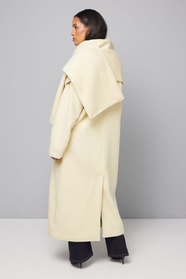 Wallis Wallis Women's Double Breasted Twill Scarf Detail Coat in Yellow - 3