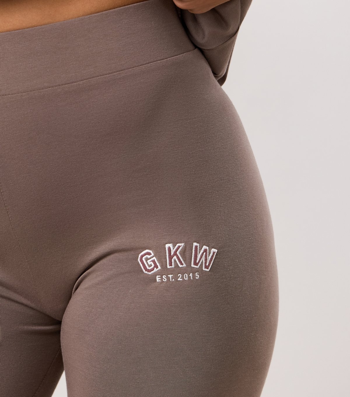 Gym King Women's Light Brown Embroidered Logo Leggings Gym King New Look - 4