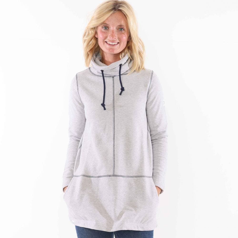 Lazy Jacks Lazy Jacks Grey Cotton Cowl Neck Sweatshirt