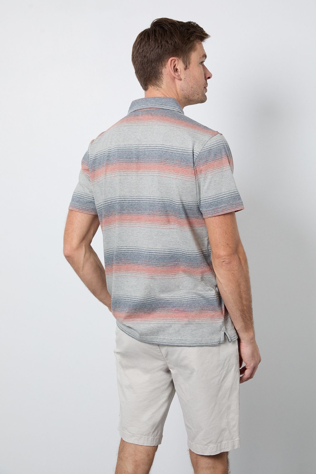 Maine Maine Men's Pink Variegated Stripe Polo Shirt - 3