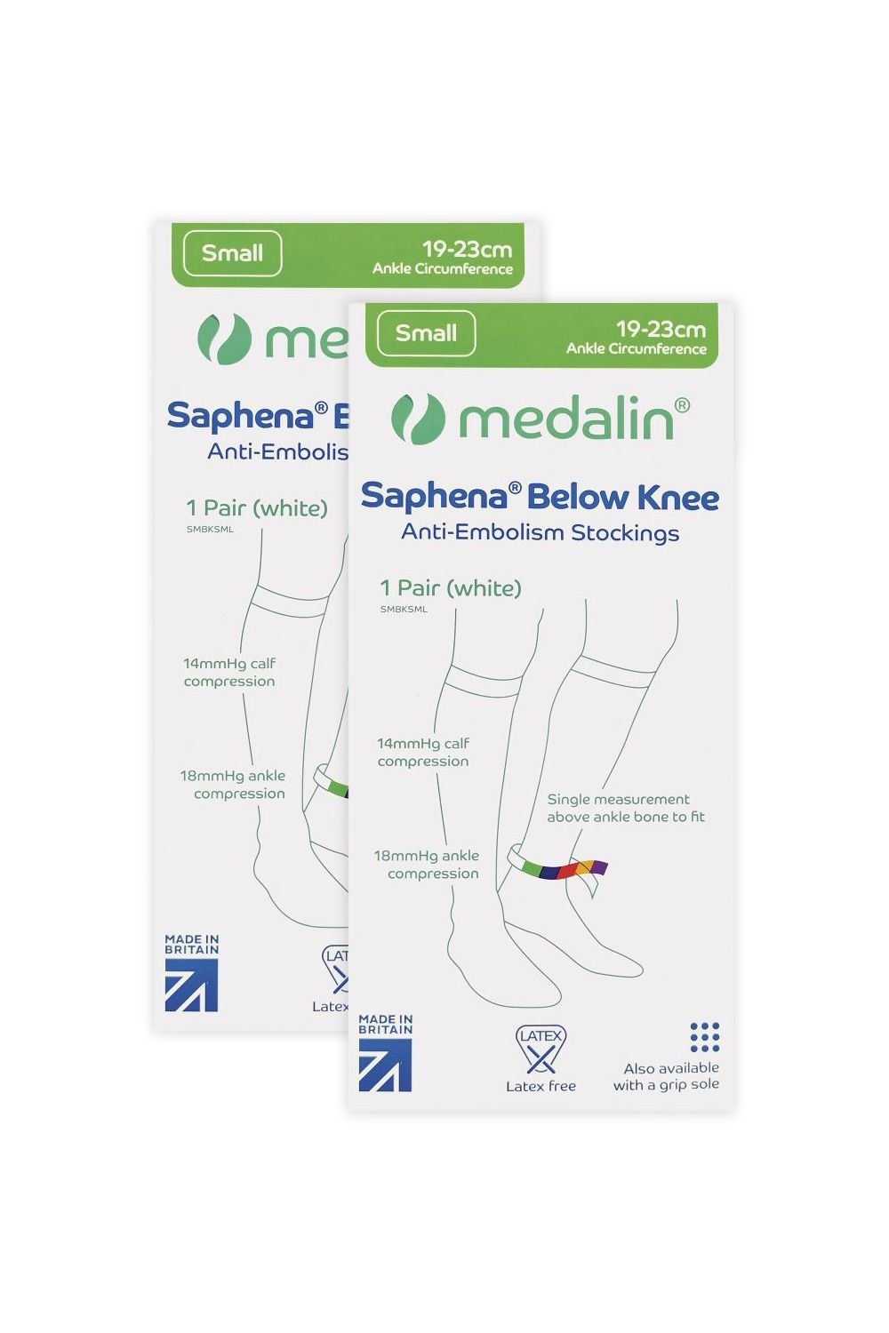 Medalin Medalin Men's 2 Pairs Graduated Compression Below Knee Anti Embolism Socks in White - 2