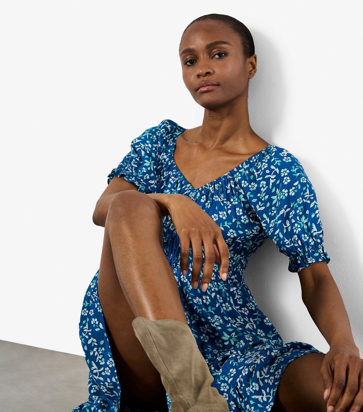 Apricot Women's Blue Floral Print Mini Dress Apricot New Look - 4